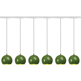 SLV 143625TK6 Light Eye ES111 Pendant 75W 6 Light Track Kit Fern Green & White