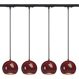 SLV 143626TK4 Light Eye ES111 Pendant 75W 4 Light Track Kit Wine Red & Black
