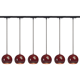 SLV 143626TK6 Light Eye ES111 Pendant 75W 6 Light Track Kit Wine Red & Black