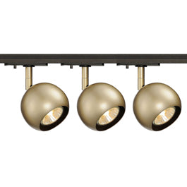 SLV 144013TK3 Light Eye 1 GU10 Spot 50W 3 Light Track Kit Brass & Black