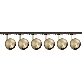 SLV 144013TK6 Light Eye 1 GU10 Spot 50W 6 Light Track Kit Brass & Black