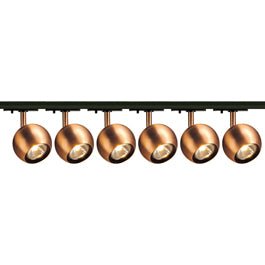 SLV 144019TK6 Light Eye 1 GU10 Spot 50W 6 Light Track Kit Copper & Black