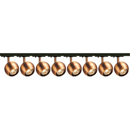 SLV 144019TK8 Light Eye 1 GU10 Spot 50W 8 Light Track Kit Copper & Black