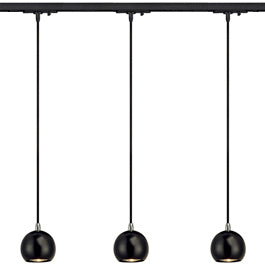 SLV 144020TK3 Light Eye Pendant GU10 7W 3 Light Track Kit Chrome & Black