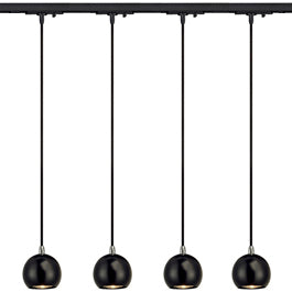 SLV 144020TK4 Light Eye Pendant GU10 7W 4 Light Track Kit Chrome & Black