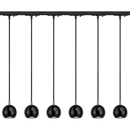 SLV 144020TK6 Light Eye Pendant GU10 7W 6 Light Track Kit Chrome & Black