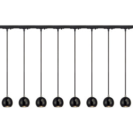 SLV 144020TK8 Light Eye Pendant GU10 7W 8 Light Track Kit Chrome & Black