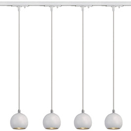 SLV 144021TK4 Light Eye Pendant GU10 7W 4 Light Track Kit Chrome & White