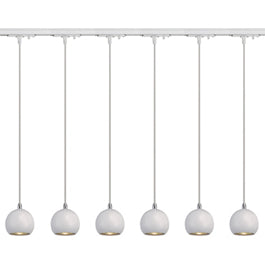 SLV 144021TK6 Light Eye Pendant GU10 7W 6 Light Track Kit Chrome & White