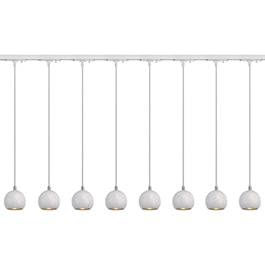 SLV 144021TK8 Light Eye Pendant GU10 7W 8 Light Track Kit Chrome & White