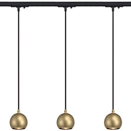 SLV 144023TK3 Light Eye Pendant GU10 7W 3 Light Track Kit Brass & Black