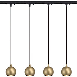 SLV 144023TK4 Light Eye Pendant GU10 7W 4 Light Track Kit Brass & Black