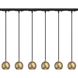 SLV 144023TK6 Light Eye Pendant GU10 7W 6 Light Track Kit Brass & Black
