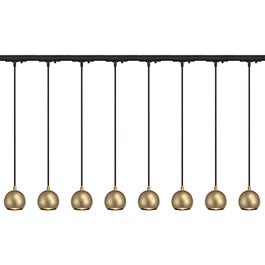 SLV 144023TK8 Light Eye Pendant GU10 7W 8 Light Track Kit Brass & Black