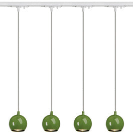 SLV 144025TK4 Light Eye Pendant GU10 7W 4 Light Track Kit Fern Green & White
