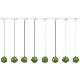 SLV 144025TK8 Light Eye Pendant GU10 7W 8 Light Track Kit Fern Green & White