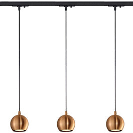 SLV 144029TK3 Light Eye Pendant GU10 7W 3 Light Track Kit Copper & Black