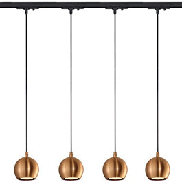 SLV 144029TK4 Light Eye Pendant GU10 7W 4 Light Track Kit Copper & Black