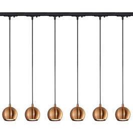 SLV 144029TK6 Light Eye Pendant GU10 7W 6 Light Track Kit Copper & Black