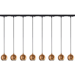 SLV 144029TK8 Light Eye Pendant GU10 7W 8 Light Track Kit Copper & Black