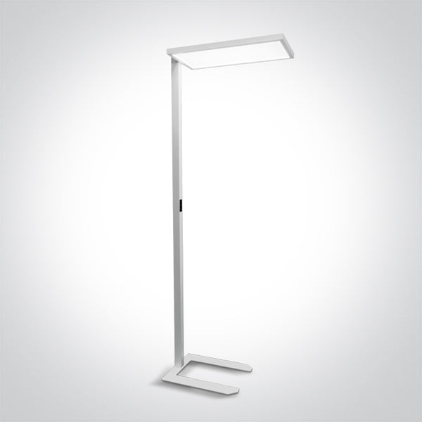 One Light 36002/W/C WHITE 60w FLOOR STAND UGR19 DIMMABLE 230v