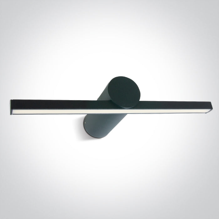 One Light 38108N/B/W BLACK LED BATHROOM / WALL LIGHT 8W WW IP44 230V