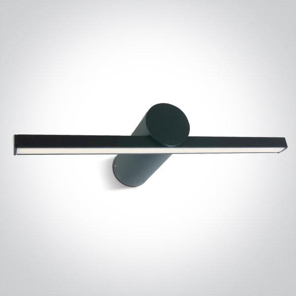 One Light 38108N/B/W BLACK LED BATHROOM / WALL LIGHT 8W WW IP44 230V