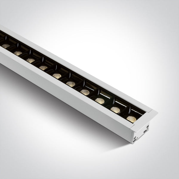 One Light 38145BR/W/V WHITE RECESSED 48pcs SPOTS LED 40W 34d CCTV PV LINEAR 230V DARK LIGHT