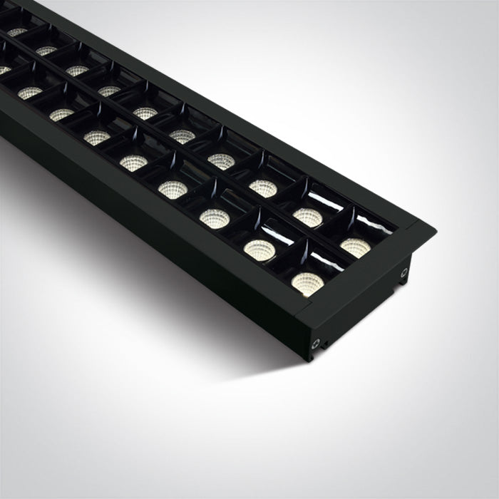 One Light 38150BR/B/C BLACK RECESSED 96pcs SPOTS UGR17 LED 40W CW 1300mm 34d LINEAR 230V DARK LIGHT