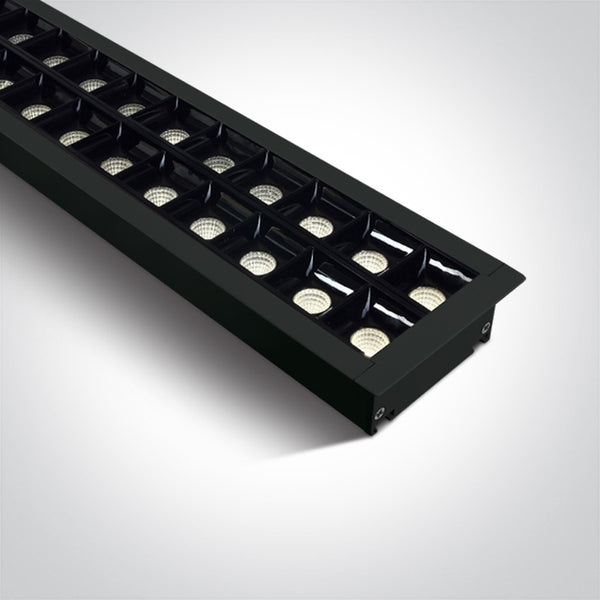One Light 38150BR/B/C BLACK RECESSED 96pcs SPOTS UGR17 LED 40W CW 1300mm 34d LINEAR 230V DARK LIGHT