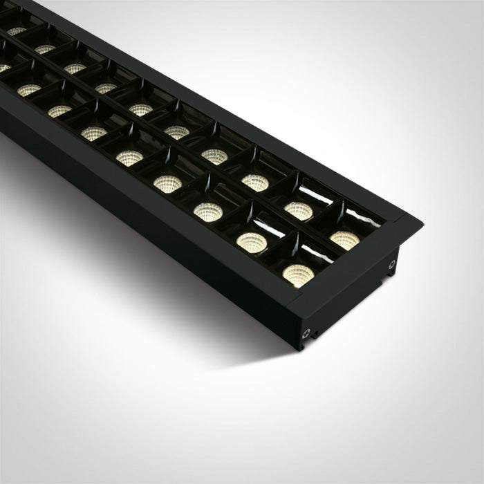 One Light 38150BR/B/W BLACK RECESSED 96pcs SPOTS UGR17 LED 40W WW 1300mm 34d LINEAR 230V DARK LIGHT