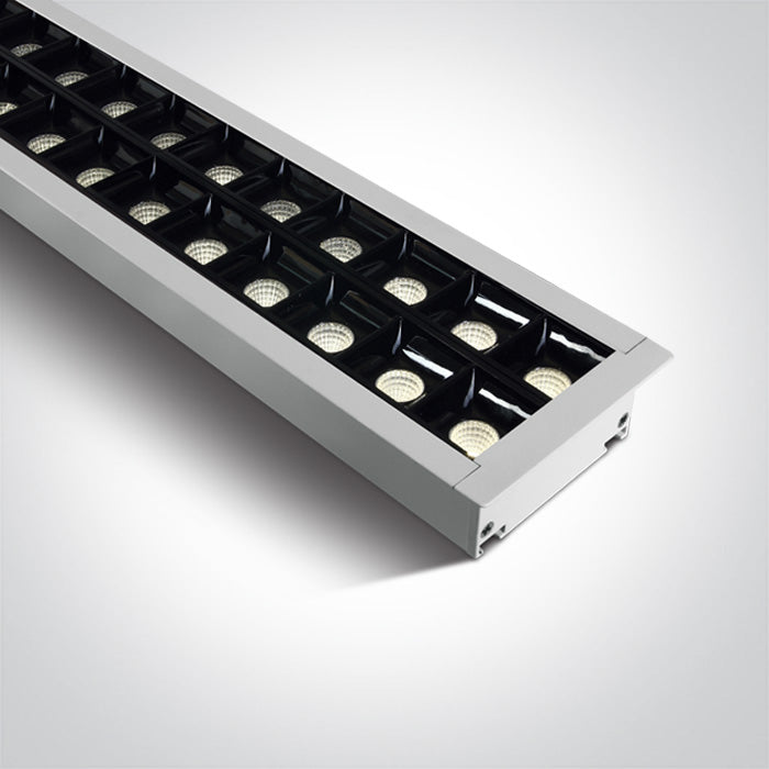 One Light 38150BR/W/C WHITE RECESSED 96pcs SPOTS UGR17 LED 40W CW 1300mm 34d LINEAR 230V DARK LIGHT