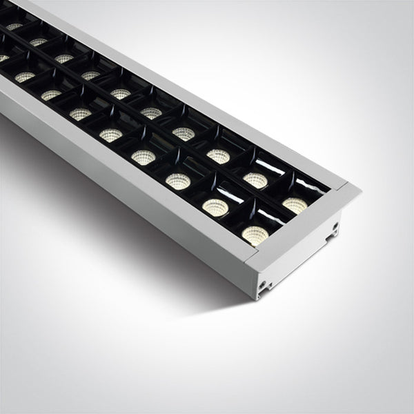 One Light 38150BR/W/C WHITE RECESSED 96pcs SPOTS UGR17 LED 40W CW 1300mm 34d LINEAR 230V DARK LIGHT