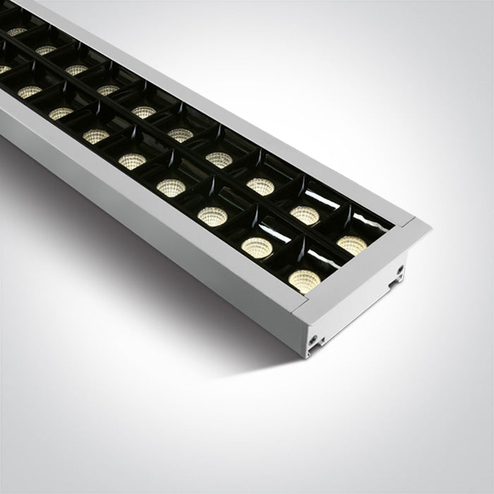 One Light 38150BR/W/W WHITE RECESSED 96pcs SPOTS UGR17 LED 40W WW 1300mm 34d LINEAR 230V DARK LIGHT