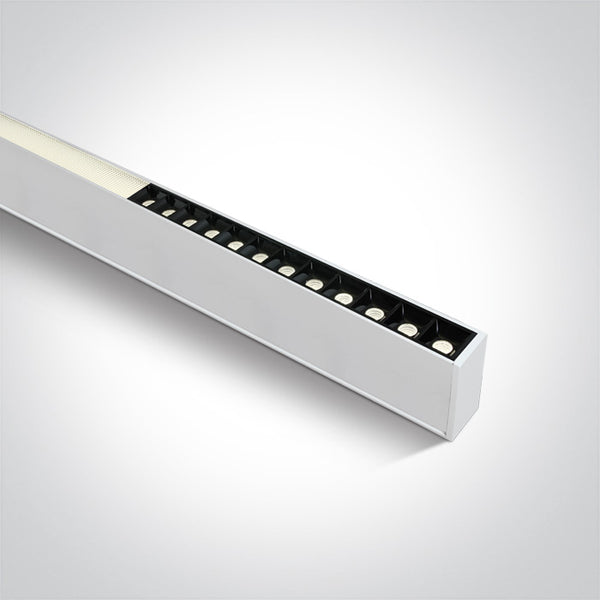 One Light 38150C/W/C WHITE 24pcs SPOTS + DIFFUSER UGR19 LED 40W CW 1200mm LINEAR 230V