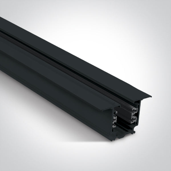 One Light 40003R/B BLACK RECESSED TRACK 3m