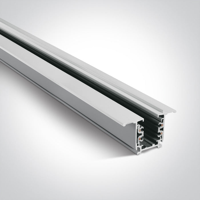 One Light 40003R/W WHITE RECESSED TRACK 3m