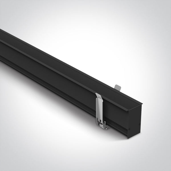 2 meter Recessed Black 48V Magnetic Track System 42002R/B