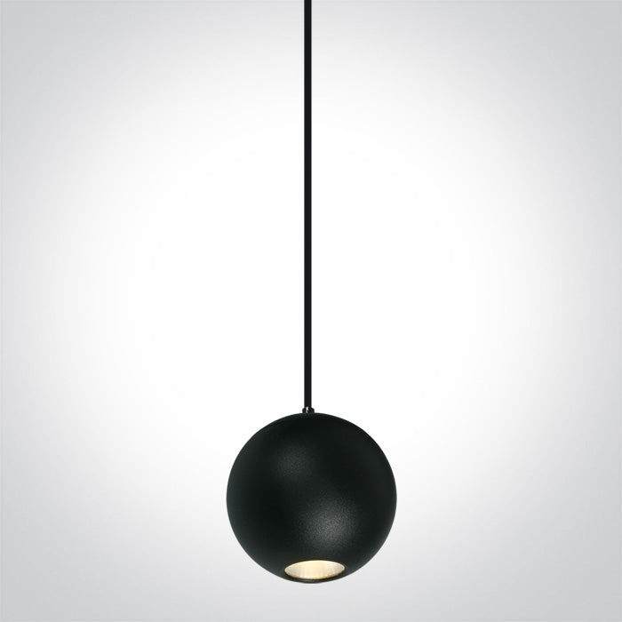 One Light 42134B/B/W 7W Sphere Pendant Light for 48V Magnetic Track Lighting System