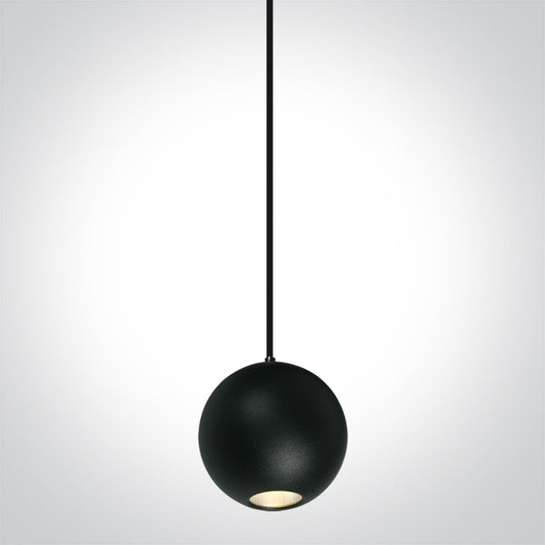 One Light 42134B/B/W 7W Sphere Pendant Light for 48V Magnetic Track Lighting System