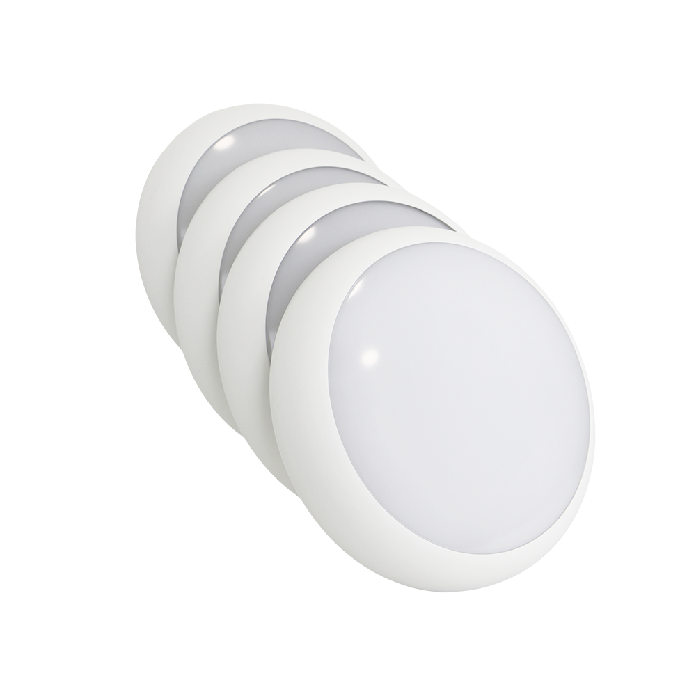 Apollo Bulkhead Wht 4pc Contractor Pack 9/12/16W 3CCT 3/4/6K