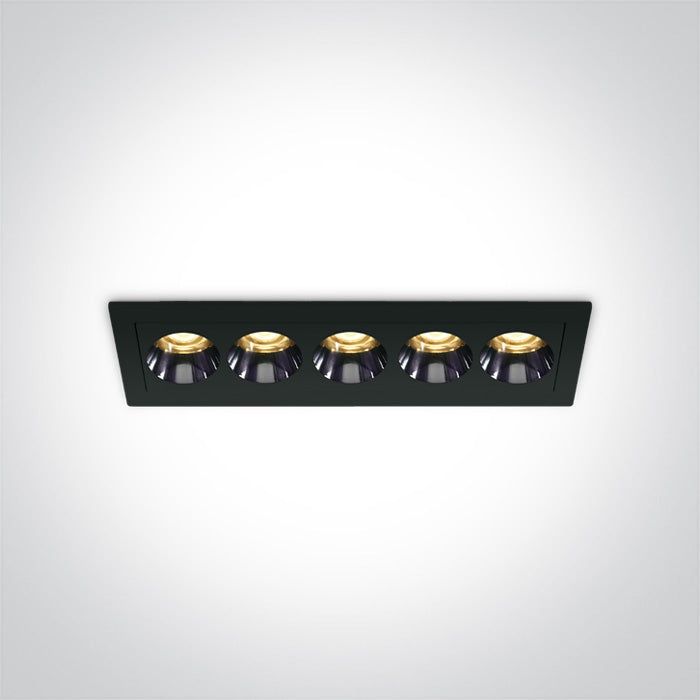 One Light 50012H/B/W BLACK RECESSED LED 12W WW IP20 38deg 230V DARK LIGHT