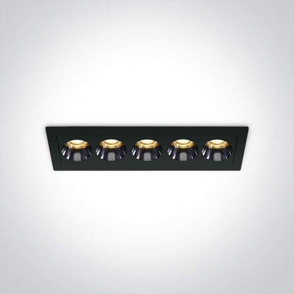 One Light 50012H/B/W BLACK RECESSED LED 12W WW IP20 38deg 230V DARK LIGHT