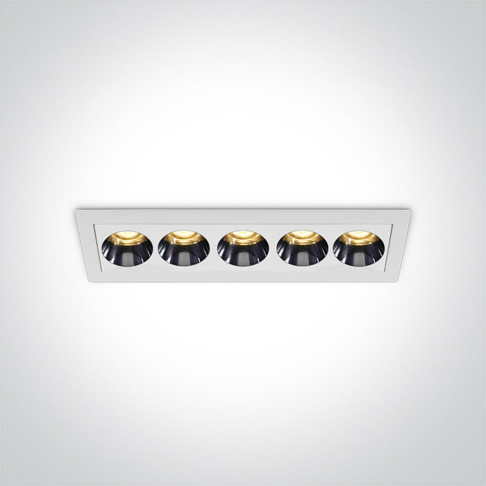 One Light 50012H/W/W WHITE RECESSED LED 12W WW IP20 38deg 230V DARK LIGHT