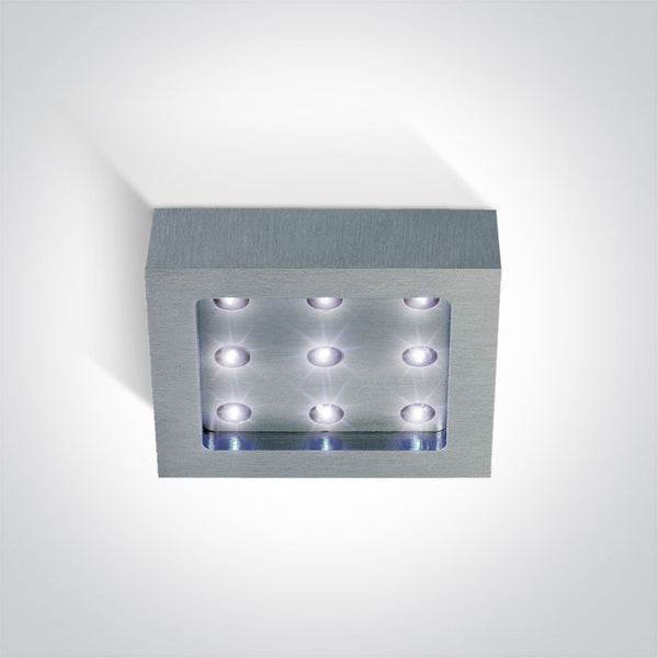 One Light 50101/AL/BL ALUMINIUM 9xLED BLUE 230v