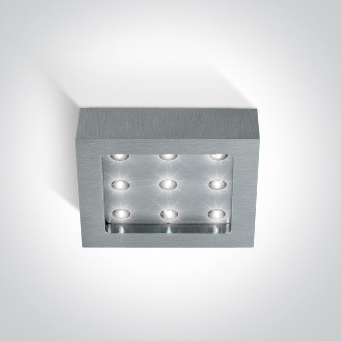 One Light 50101/AL/D ALUMINIUM 9xLED DAYLIGHT 230v