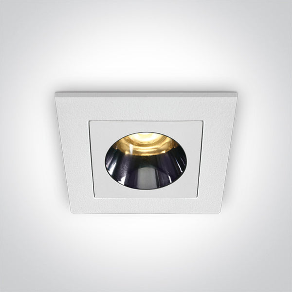 One Light 50103H/W/W WHITE RECESSED 3W WW IP20 230V DARK LIGHT