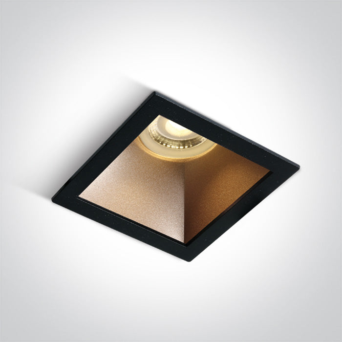 One Light 50105M/B/BS BLACK GU10 10W BRASS REFLECTOR DARK LIGHT