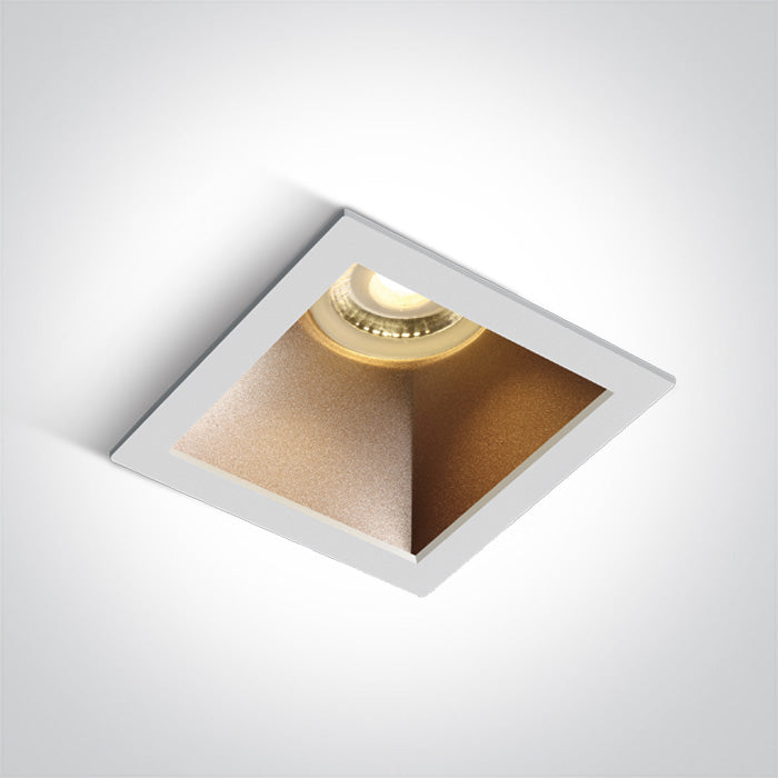 One Light 50105M/W/BS WHITE GU10 10W BRASS REFLECTOR DARK LIGHT