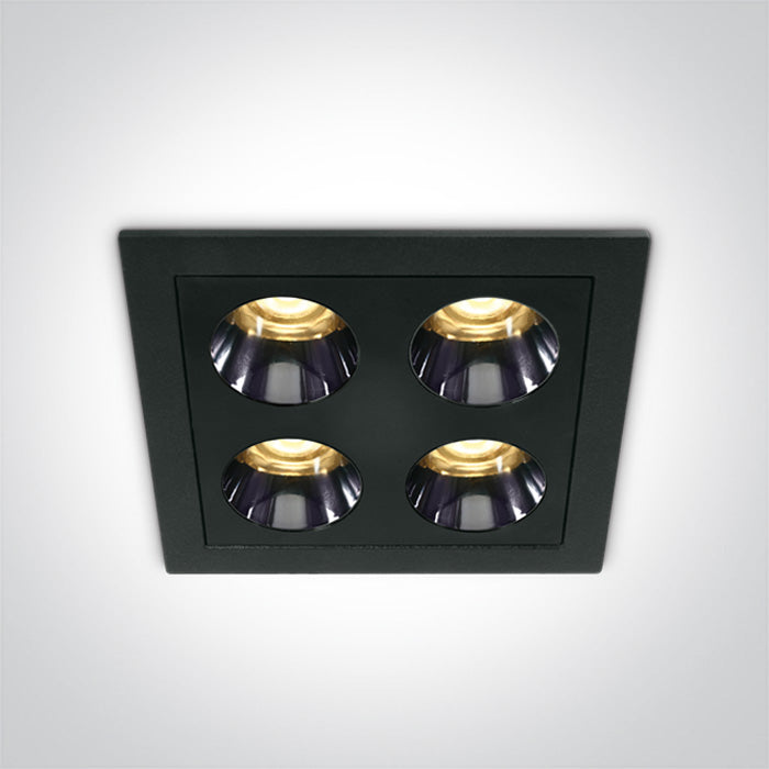 One Light 50110H/B/W BLACK RECESSED LED 10W WW IP20 38deg 230V DARK LIGHT